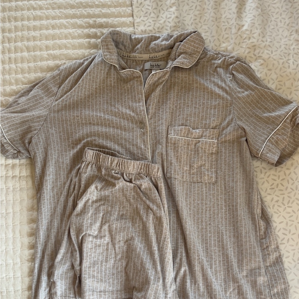 Striped Pajama Set with Pocket